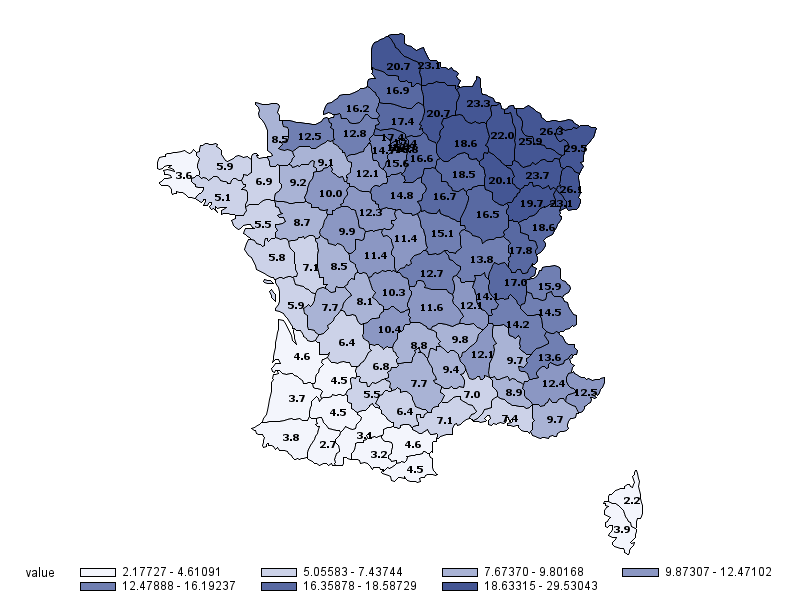 Choropleth with data labels